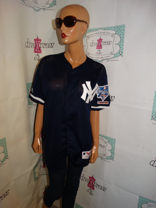Vintage Majestic Blue/White New York Yankees Jersey Size L