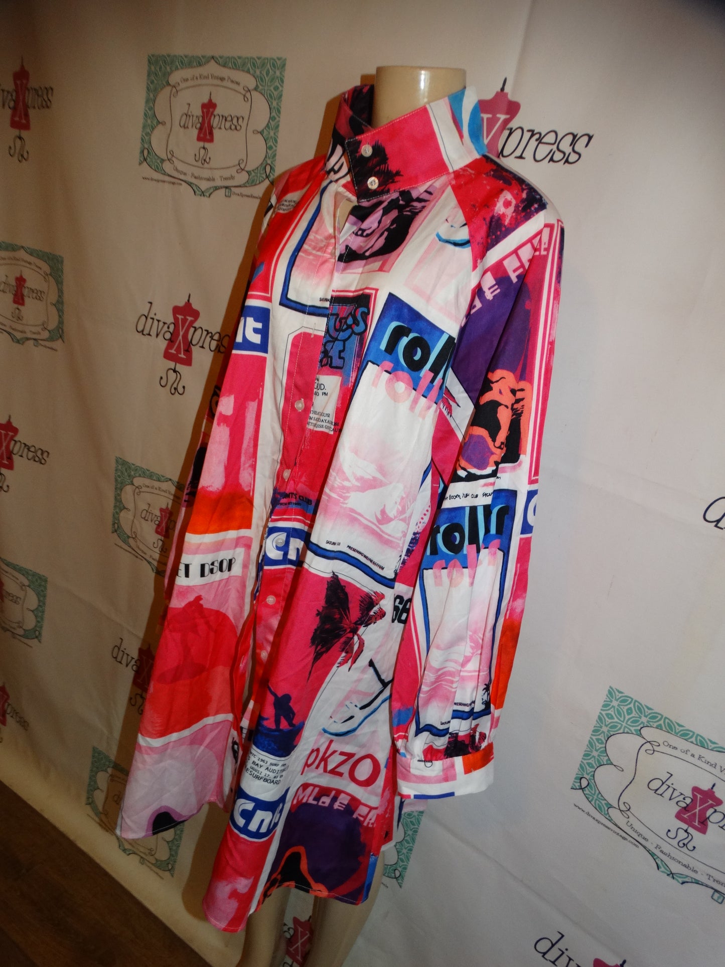 Pink Colorful White Dress Size 1x