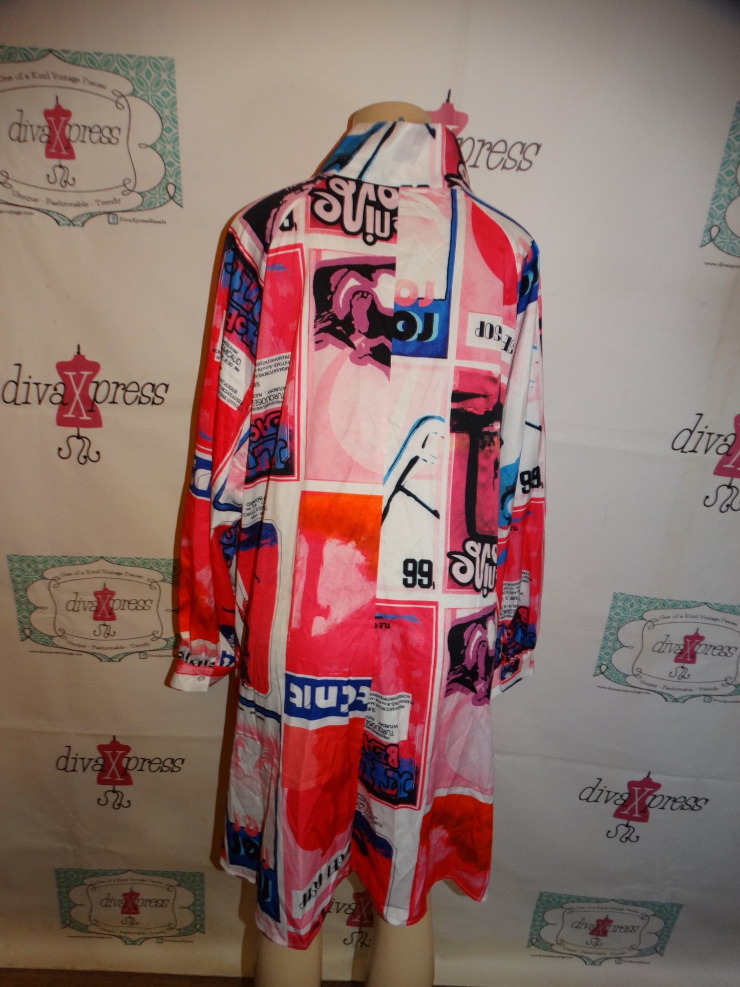 Pink Colorful White Dress Size 1x