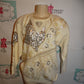 Vintage Joseph LE Bon Cream Sequins Sweater Size L
