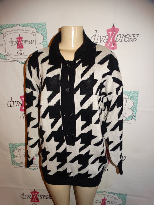 Vintage Ann Wi Black/White Sweater Size XL