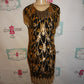 Vintage Black/Gold Sequins Dress Size L