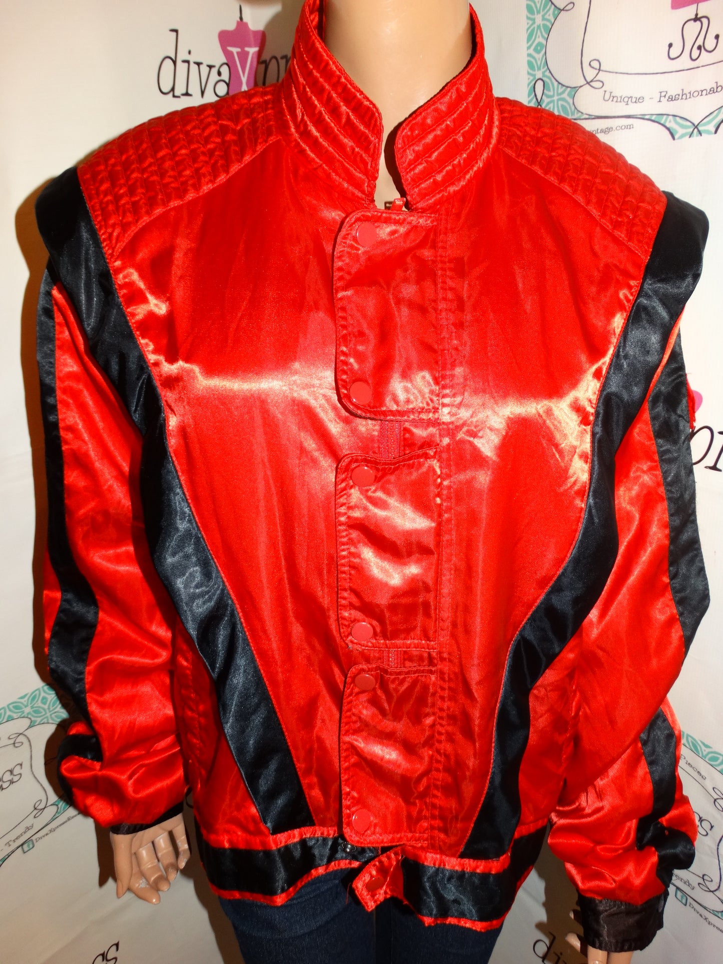 Vintage Sergio Valenta Red/Black Michael Jackson Jacket Size 1x