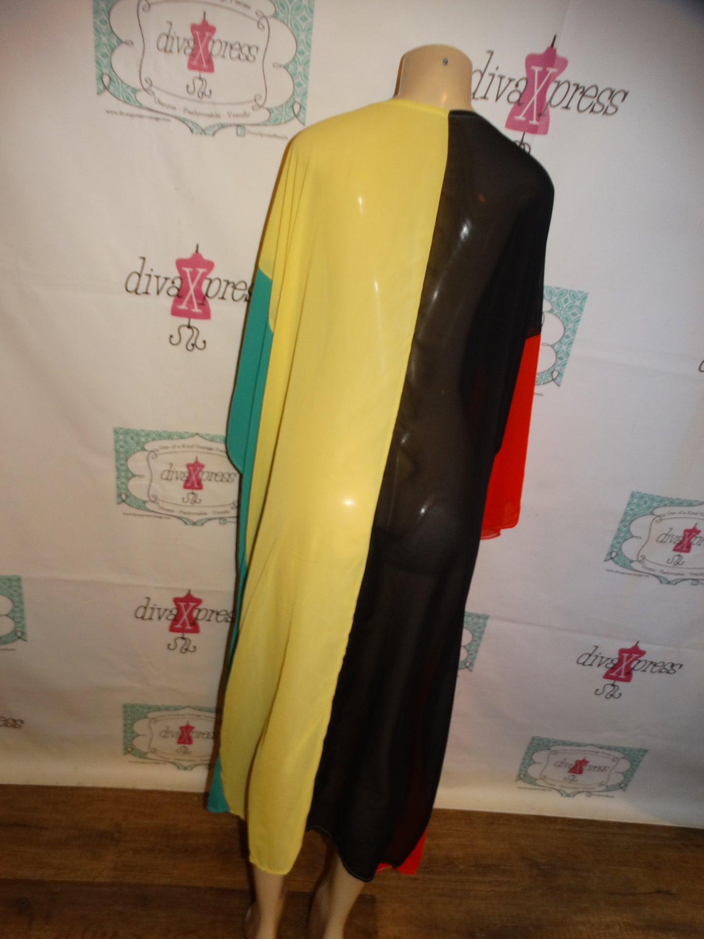 Green/Yellow/Black Sheer Duster Size 3x