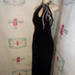 Vintage Night Way Collections Black/Silver  Velvet Dress Size 14 tall or Size XL