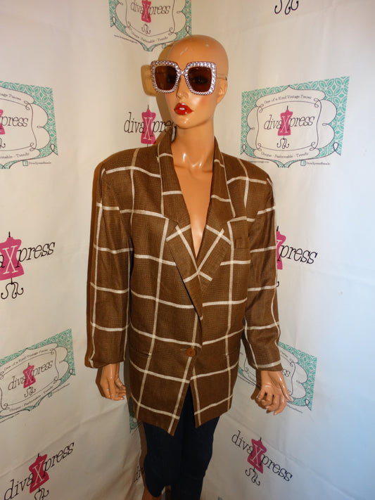 Vintage West Bay Brown/White Blazer Size 2x
