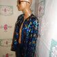 Vintage Sequins Blue/Gold Throw Size L