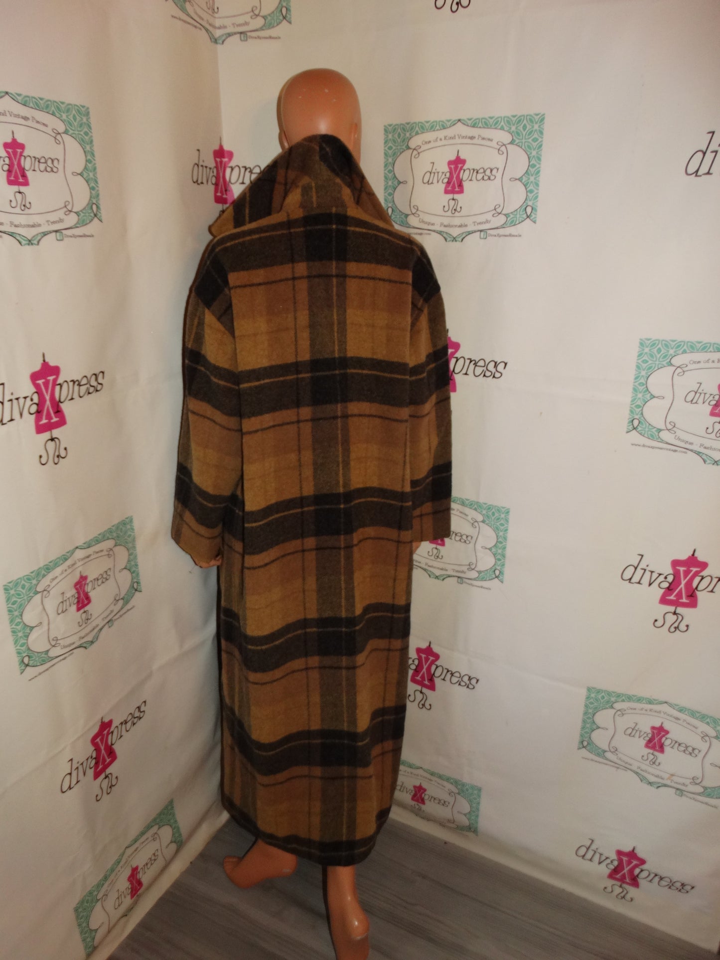 Vintage JCrew Brown/Tan Wool Coat Size 1x