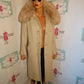 Vintage Tan/ Authentic  Fox Fur Collar Coat Size XL