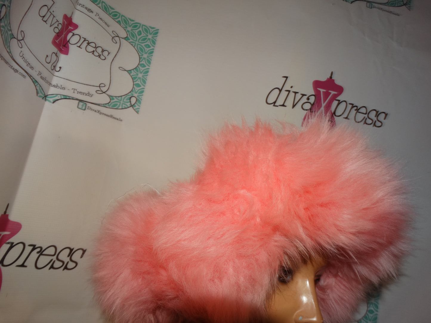 Vintage Pink Fox Head Band