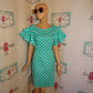 Vintage Sisjuly Green Heavy Sleeve Dress Size M