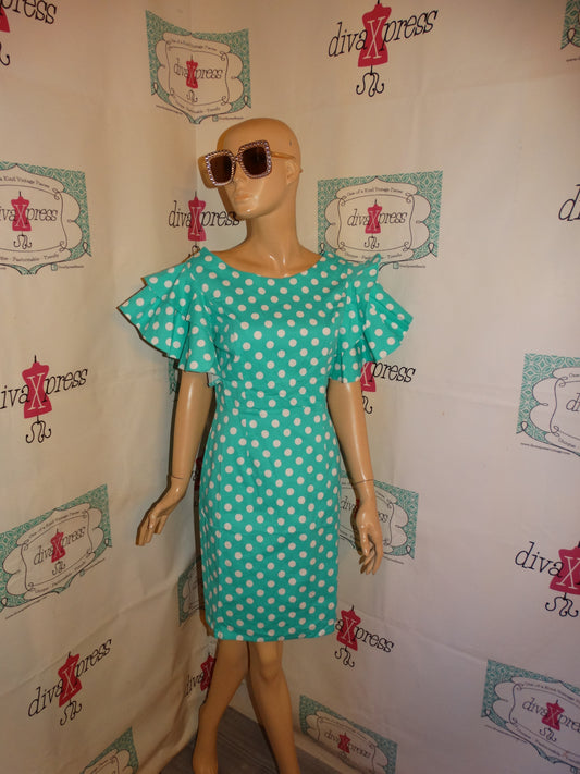 Vintage Sisjuly Green Heavy Sleeve Dress Size M