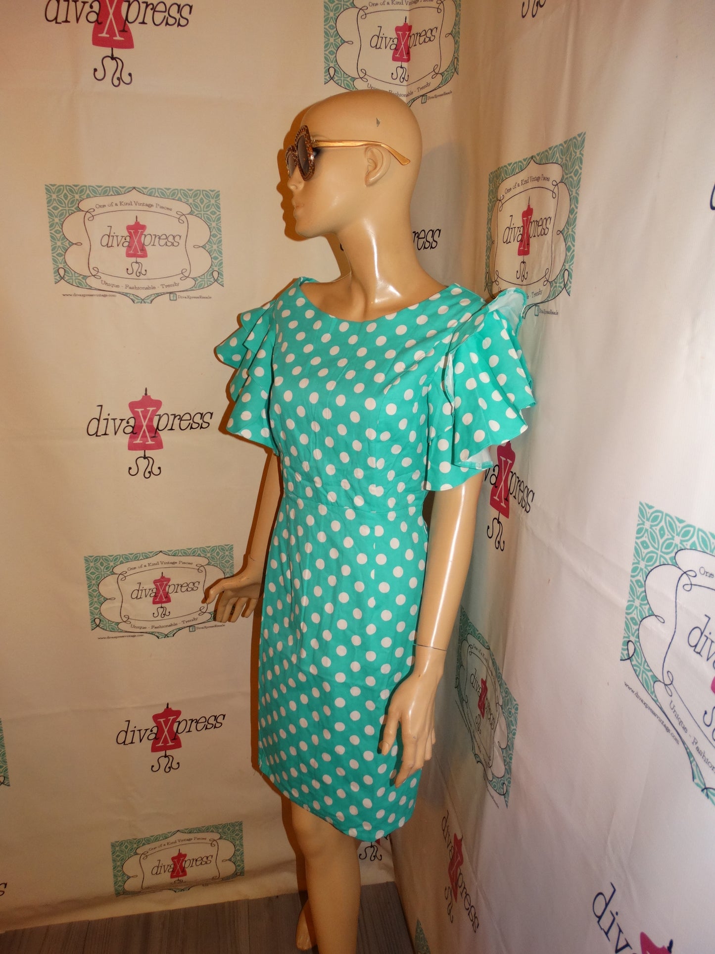 Vintage Sisjuly Green Heavy Sleeve Dress Size M