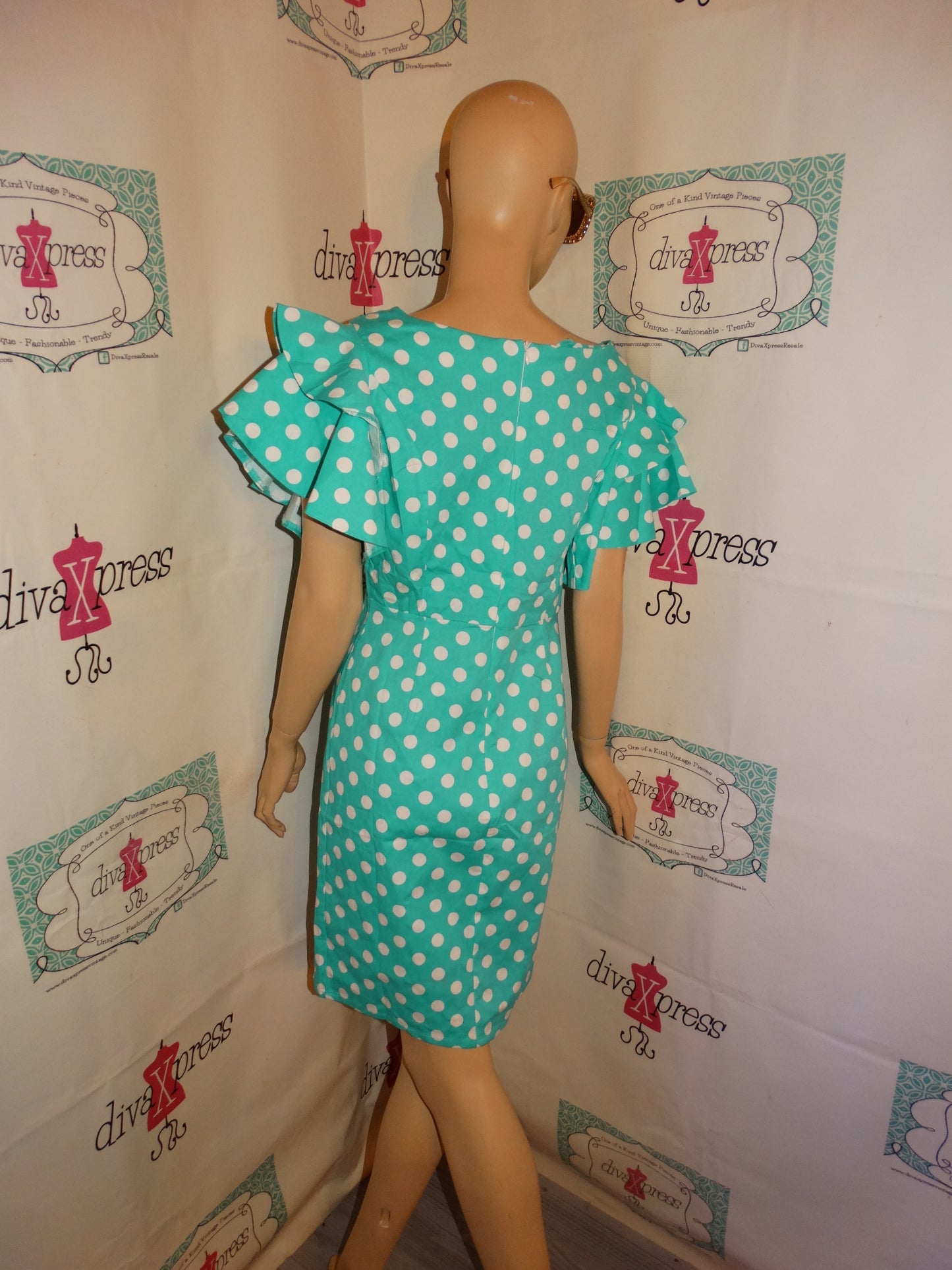 Vintage Sisjuly Green Heavy Sleeve Dress Size M