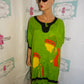 Vintage The African Scene Green Face Top Size 2x
