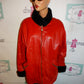 Vintage Braefair LEAther Red Leather Coat Size XL