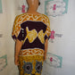 Vintage The African Science Burgundy Tan Blouse Size 2x