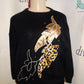 Vintage Milestone Black Leopard Sweater Size S