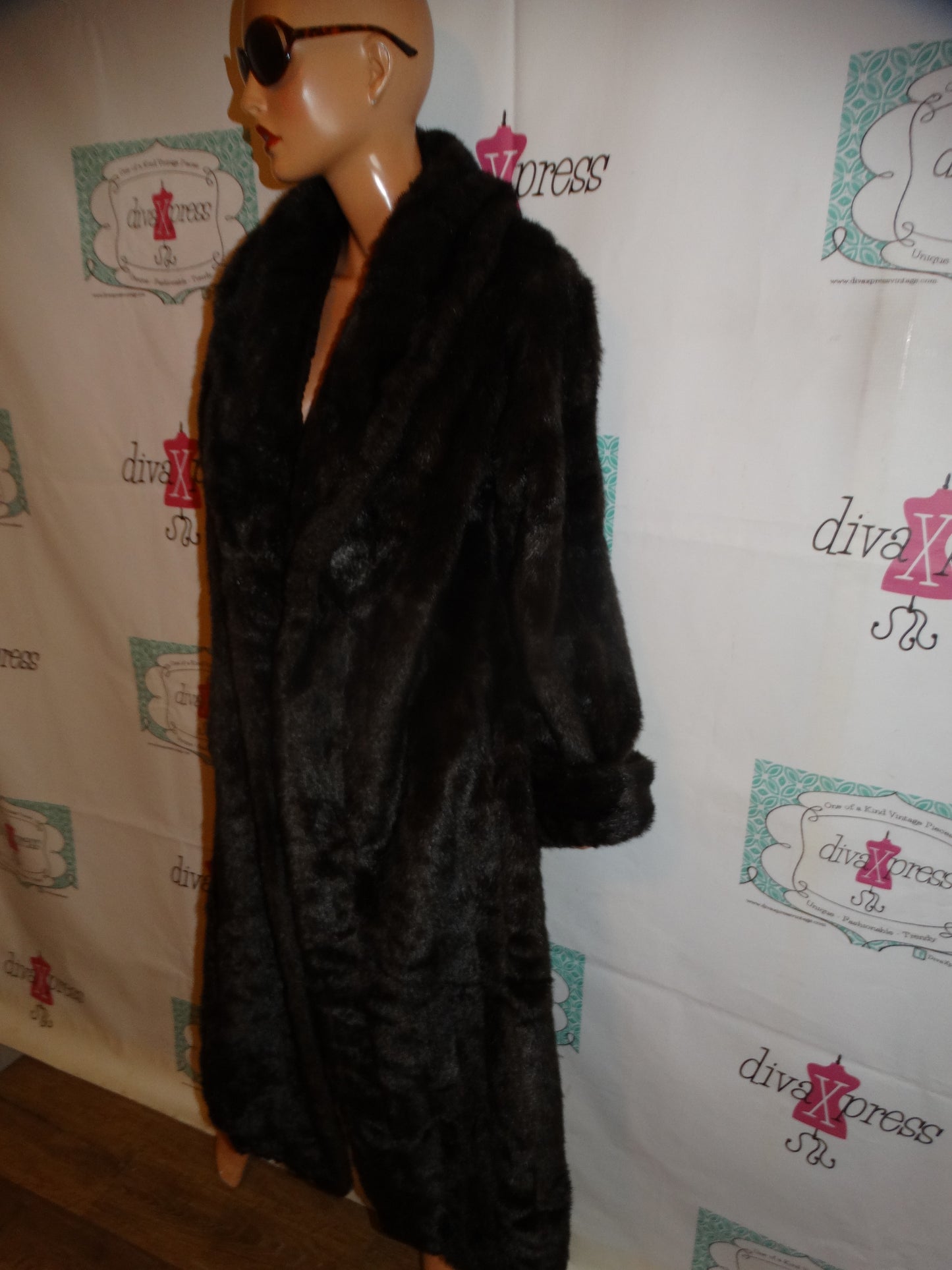 Vintage Brown Faux Fur Coat Size XL