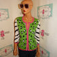 Vintage Jack B Quick Green/White Sweater Top Size S-M