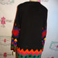 Vintage RAfaella Black Colorful Sweater Size  1x NWT