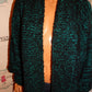 Vintage Lauren Brooke Green Sweater Throw Size 3x