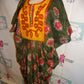 Vintage Green/Orange   Harem Drapped Dress Size 2x