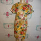 Vintage Oberon Tan Floral Dress Size M