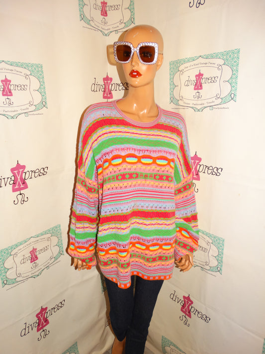 Vintage United Colors OF Benettion Pink Coogi Style Sweater 2x