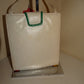 Vintage White Leather Colorful Purse Size S