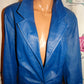 Vintage Via Accent Royal Blue Leather Blazer Size 1x
