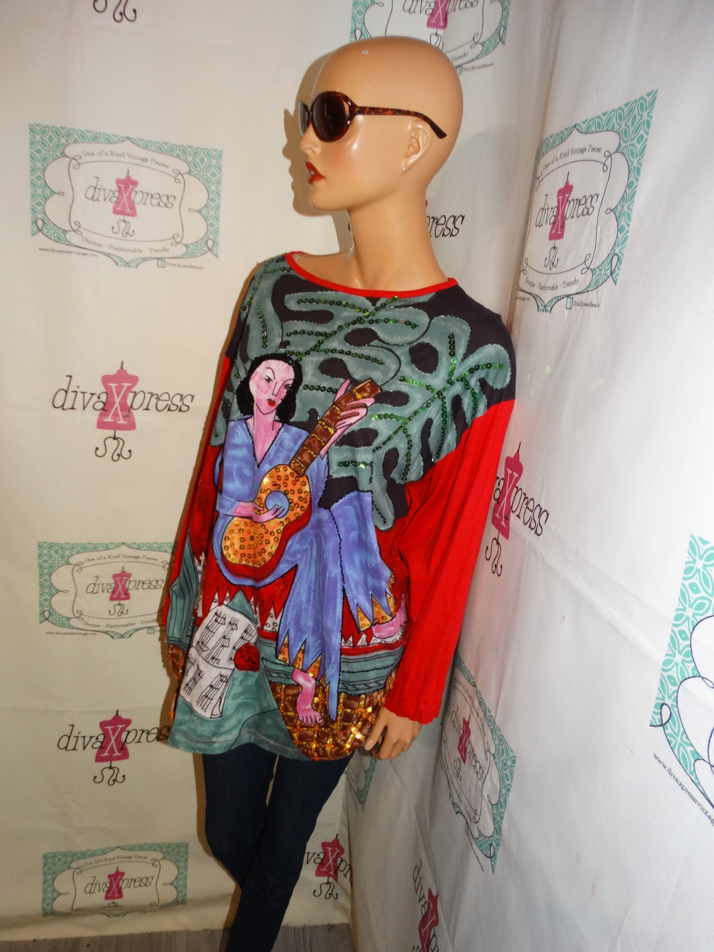 Vintage Rosey Tomatos Red Face Top Size 1x