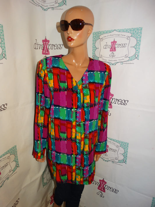 Vintage Oberon Colorful Blouse Size XL