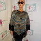 Vintage Tan/Purple Shingle Poncho Size XL-1x