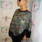 Vintage Tan/Purple Shingle Poncho Size XL-1x