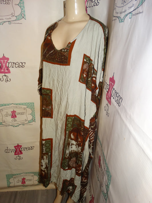 Vintage Step N Style Grey/Brown Dress Size 2x