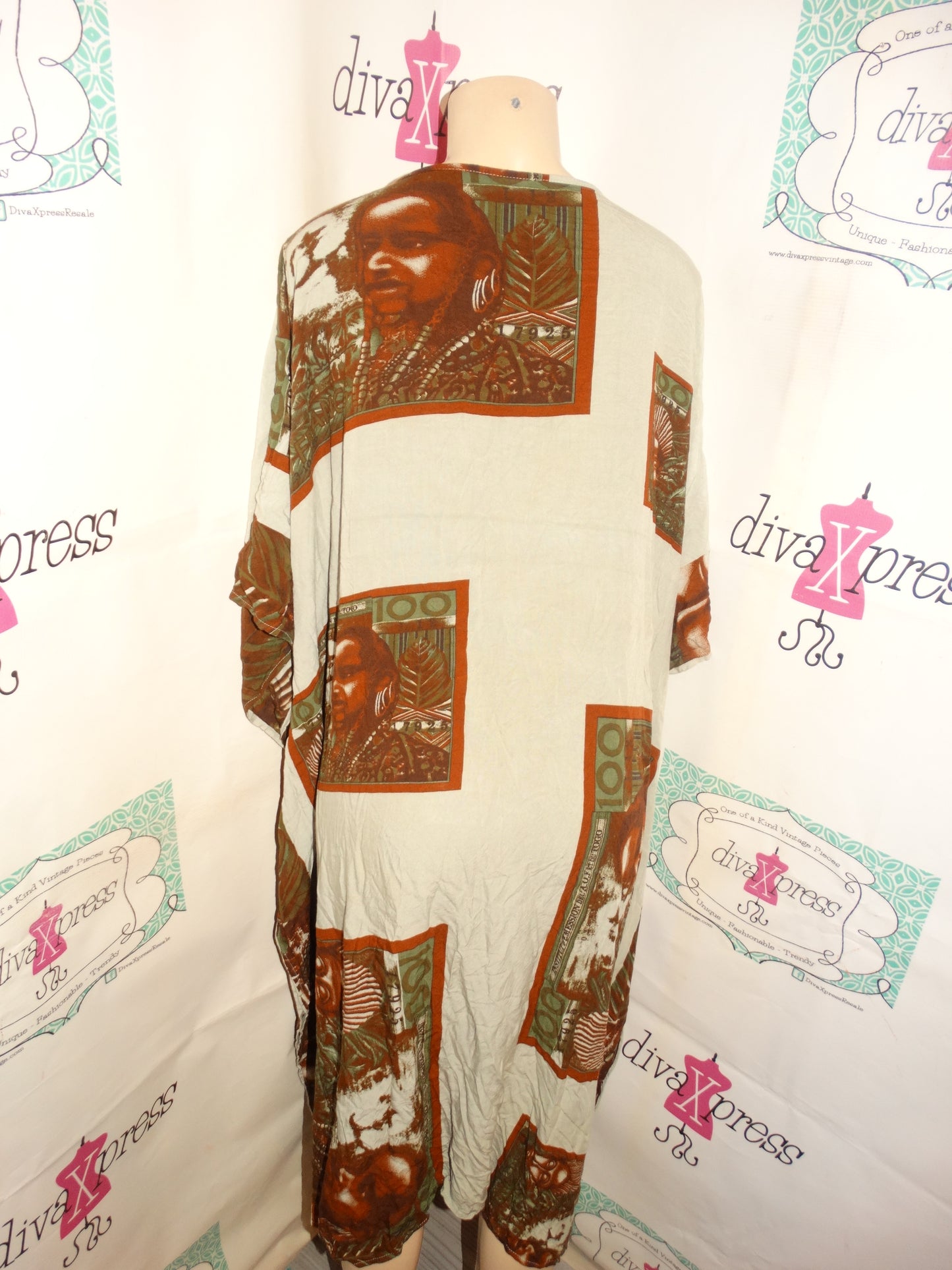 Vintage Step N Style Grey/Brown Dress Size 2x