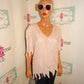 Vintage Lawerene KAzar Pink Sequins Blouse Size XL