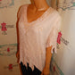 Vintage Lawerene KAzar Pink Sequins Blouse Size XL