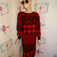 Vintage Units Red/Black Sweater Dress Size 1x