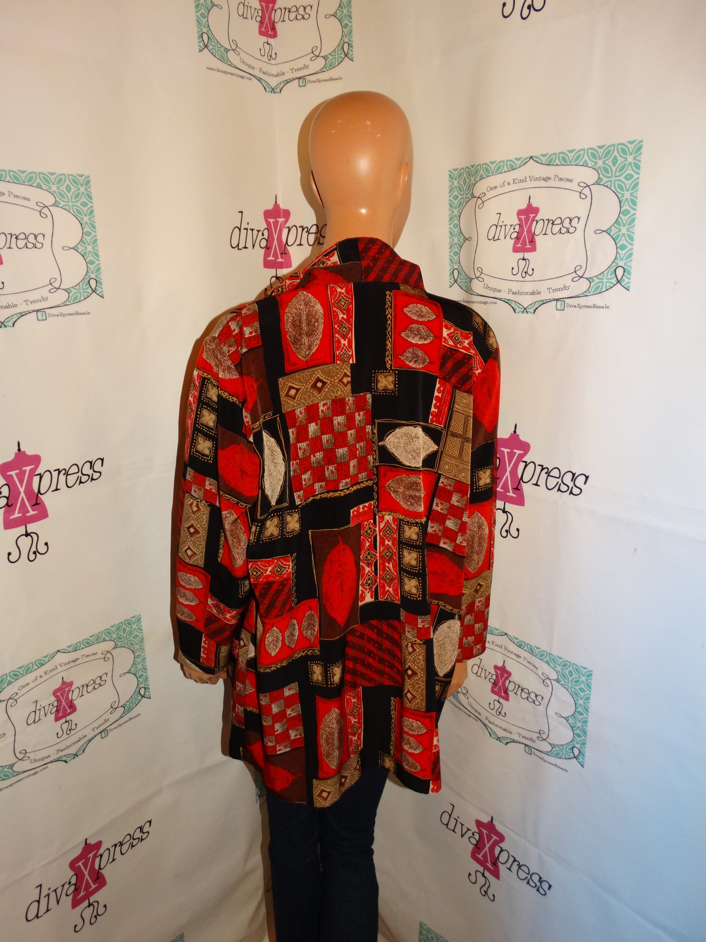 Vintage Tropics Black/Red Blazer Size 2x