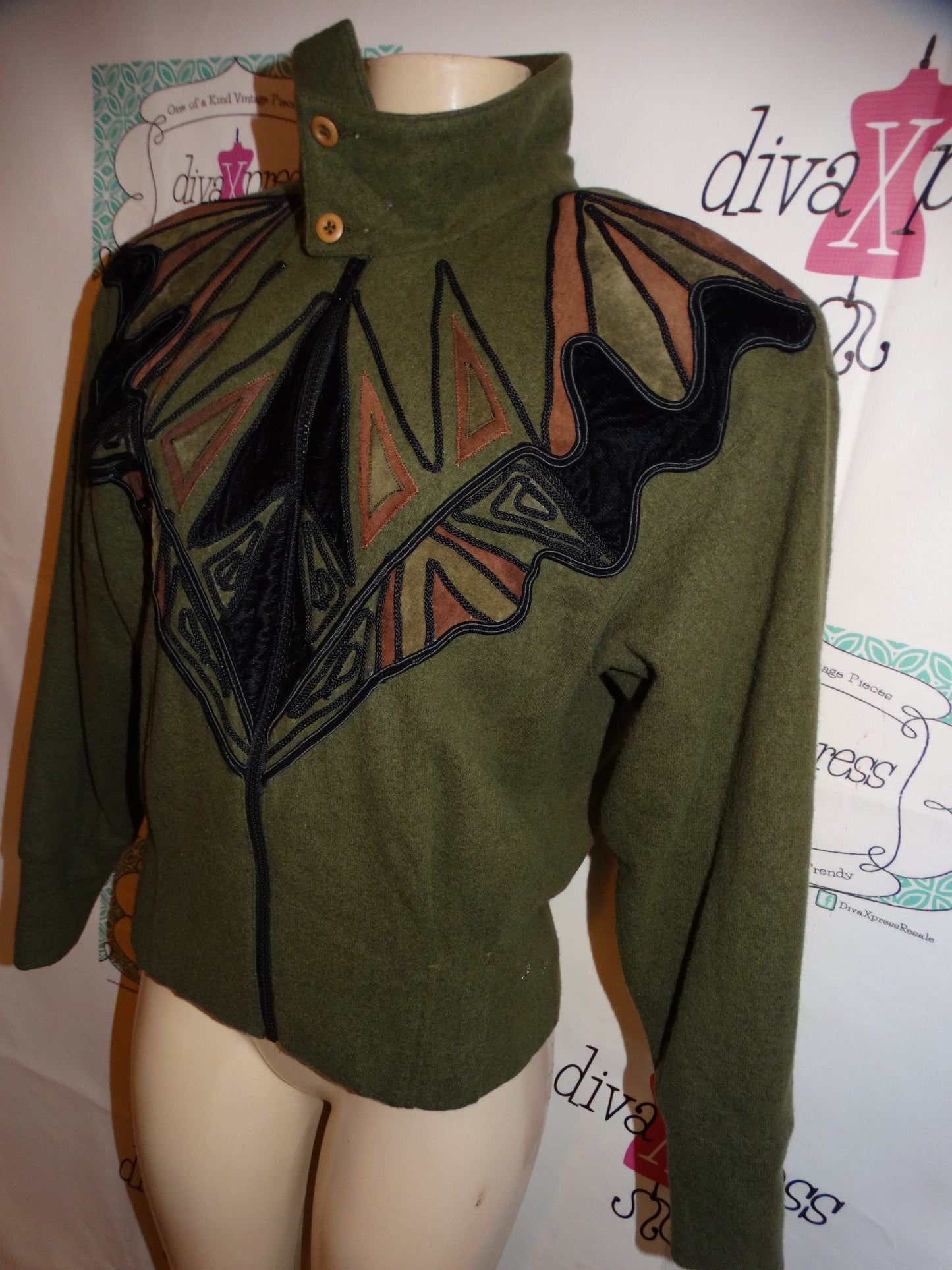 Vintage TailThat Green Wool Jacket Size M/L