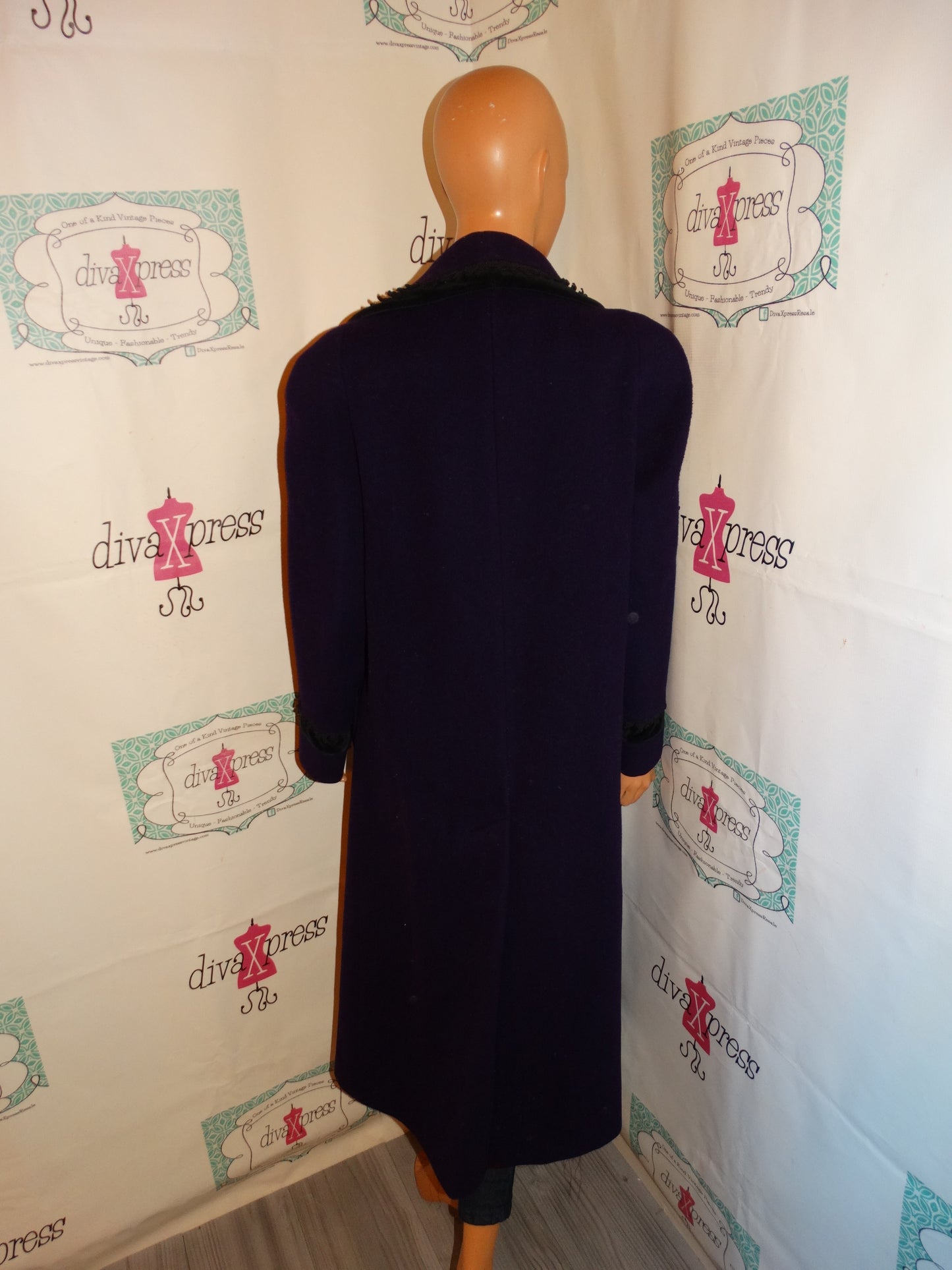 Vintage Leslie Fay Purple Wool Coat Size L