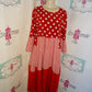Vintage Red/White Polka Dot Plaid Dress Size M