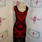 Vintage Red Sequins Shingle Dress Size XL