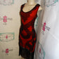 Vintage Red Sequins Shingle Dress Size XL