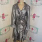 Vintage Serafina Silver Ruffle Dress Size XL