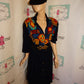 Vintage Sharon Anthony Black Colorful Dress Size (Belt Not Included) Size 3x