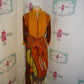Vintage Sultanjee Brown Colorful Dress Size S