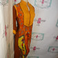 Vintage Sultanjee Brown Colorful Dress Size S
